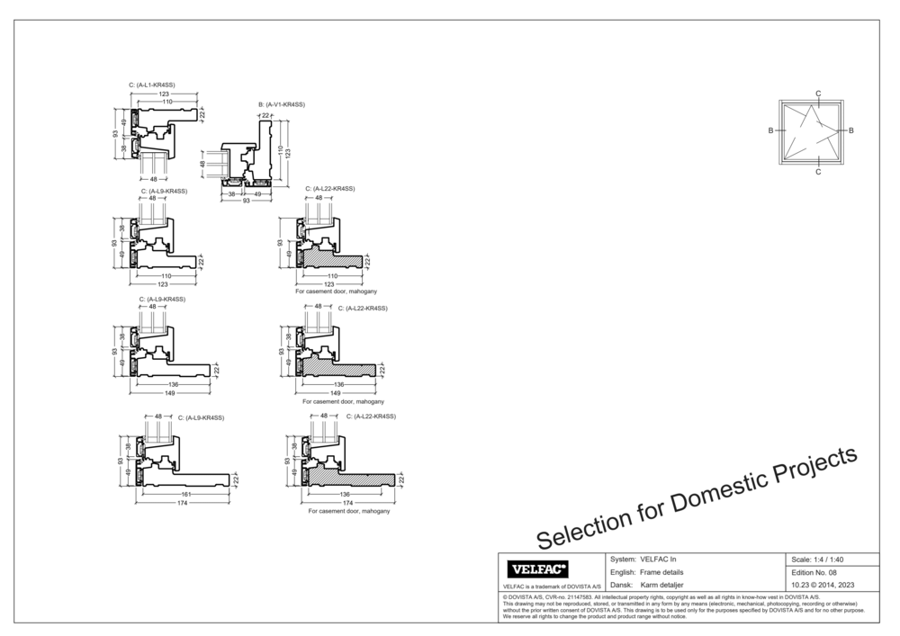 Frames, mullions and panels for VELFAC In (Selection for Direct customers)